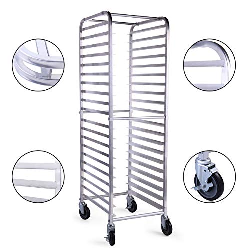 Buy 20 Tier Aluminum Bakery Rack Commercial Bun Sheet Pan Rolling ...
