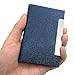 2 PCS Business Name Card Case, SENHAI PU Leather and Stainless Steel ID Card Holder for Men and Women with Magnetic Shut, Keep Cards Clean (Black, Blue)