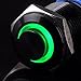 Ulincos Latching Push Button Switch U16F2 1NO1NC SPDT ON/Off Black Shell with Green LED Ring Suitable for 16mm 5/8
