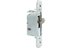HauSun Mortise Lock with 45 Degree Keyway and Round Faceplate,Adjustable,Spring-Loaded Hook Latch Replacement for Sliding Pat