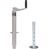 TOWKING 2000 lbs A Frame Trailer Jack with Drop Leg, 15" Lift Bolt On Jack | for RV, Trailer and More, Silver