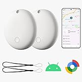 Smart Finder-2 Pack for Android, Luggage Tracker Tags Compatible with Google Find Hub App Bluetooth Tracker Tags Item Finder for Key,Trackers for Backpack Suitcase Remote Wallet, White (Android only)