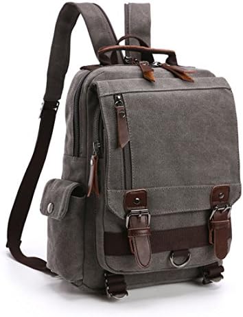 Sling Chest Bag Leparvi Backpack Purse Canvas Fashion Rucksack Unbalance One Strap Cross body Messenger Bag Balance Teen Satchel(Grey)