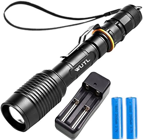 Led Tactical Flashlight High Lumens Battery Included Rechargeable Handheld Torch Zoomable Shock Resistant Waterproof Survival Light Long Size Best for Outdoor Automotive Emergency