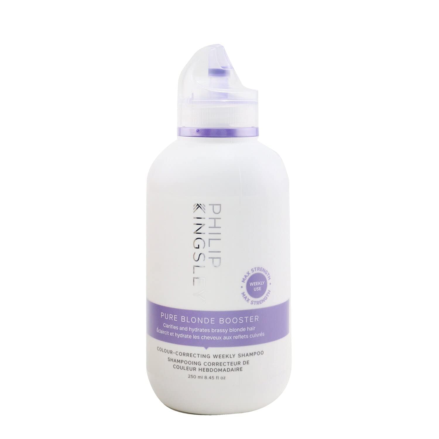 Philip Kingsley | Pure Blonde Booster Purple Shampoo | Colour Correcting Shampoo | For Blonde, Silver, Grey Platinum Bleached, Brassy, Highlighted Hair | For Orange Brassiness and Yellow Tones | 150ml