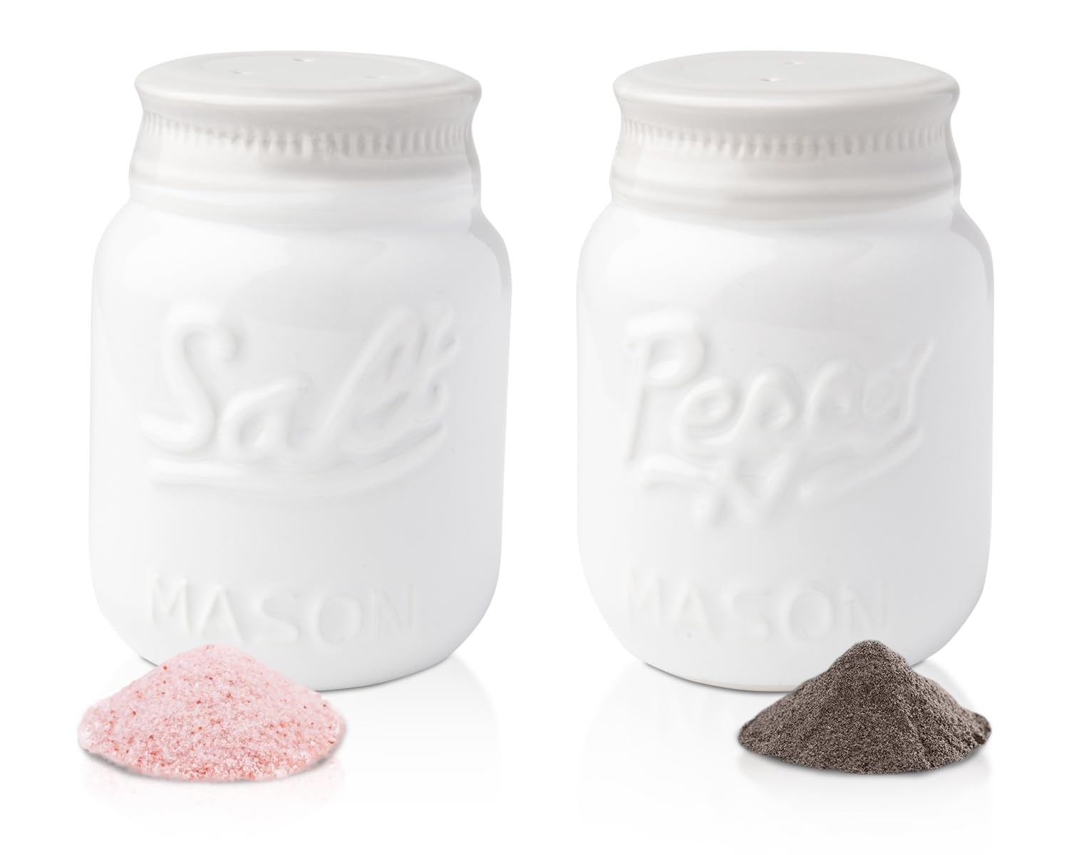 Vintage Salt & Pepper Shakers by Comfify - Adorable Decorative Decor for Vintage, Rustic, Shabby Chic - Sturdy Ceramic in Aqua White