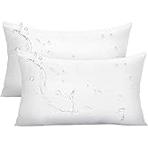 Ashler Outdoor Pillow Inserts, 12x20 Waterproof Throw Pillows Pack of 2, Outdoor Pillows Water-Resistant Decorative Premium Lumbar Pillow Stuffer Sham for Porch Patio Living Room Bedroom Furniture