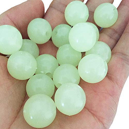 Afco 100Pcs Fluorescent Hole Bracelet Chain Handmade Craft Jewelry Fishing Round Bead 12mm
