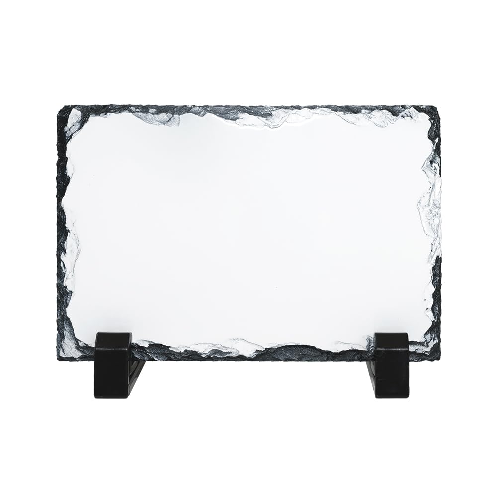 MR.R Sublimation Blanks 4x6 Rectangular Rock Slate Photo Plaque Picture Frame Glossy Surface Photo Frame Novelty for Wedding,Birthday (10x15cm)