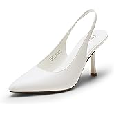 DREAM PAIRS Women's Heels Slingback Stiletto Pumps Shoes Pointed Closed Toe Kitten Heels Dress Bridal Elegant Wedding Sexy Party