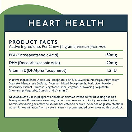 image for Petlab Co. Heart Health Omega 3 Dog Chews | Dogs Fish Oil Maintaining 