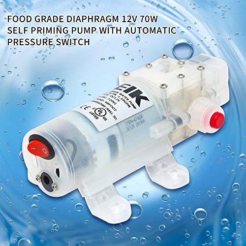 IEIK Food Grade Diaphragm Pump DC 12V 70W Pressure Switch Water Pump