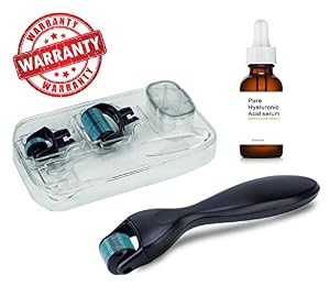 Image of Dermapeel Microneedle Derma Roller 540 Micro Needles Skin Care Needle 0.25mm+hyaluronic acid serum-amazon choice A08