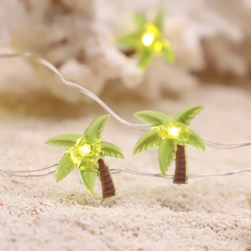 MIYA LIFE Coconut Palm 10 ft 40 LED Copper Wire String Lights for Easter Festival, Summer Theme Parties，Bedroom, Patio, Garden, Gate, Yard, Parties, Wedding Decoration