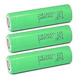3 Samsung INR18650-25R 18650 2500mAh 3.7v Rechargeable Flat Top Batteries