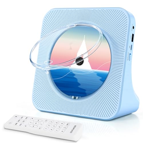 Portable CD Player for Children, Bluetooth CD Player and Home HiFi Speakers, Home CD Player Compatible with USB/FM Radio/Headphone Jack/Off Timer (Non-Rechargeable)