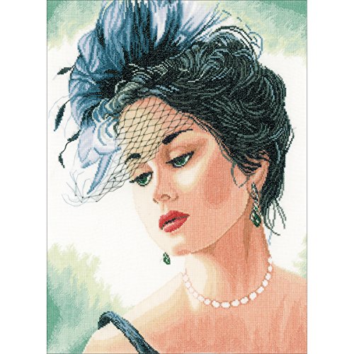 LanArte Lady With Hat On Linen Counted Cross Stitch Kit-13
