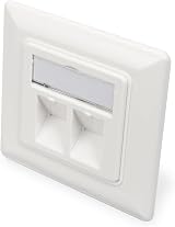 Digitus 2 Port Keystone Junction Box 45 Degree Angled Outlet White RAL9003 Empty view 1