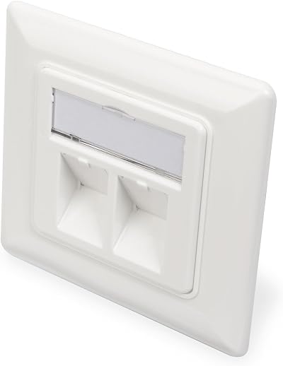 Digitus 2 Port Keystone Junction Box 45 Degree Angled Outlet White RAL9003 Empty