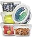 PrepNaturals 5 Pack Glass Food Storage Containers with Lids - Leakproof Glass Meal Prep Containers - Bento Box for Lunch - Dishwasher, Microwave, Oven & Freezer Safe (Multi-Compartment)