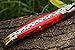 DKC Knives (31 6/18) Sale DKC-93 MT. TAM Damascus Folding Laguiole Style Pocket Knife Red Pakka Wood 4.5