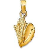 JewelryWeb 14k Yellow Gold Solid Polished Conch Shell Pendant Necklace 21.7x10.5mm Pendant for Women
