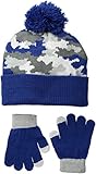 iXtreme Little Boys Camo Hat Glove 2 Pc Set, Royal, Youth Boys