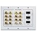 7.1/7.2 Home Theater Speaker Wall Plate 24K Gold Plated with 3 HDMI Connectors