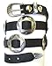 Dangerous Threads Western Hatband Hat Band Black Leather with 10 Antiqued Conchos New