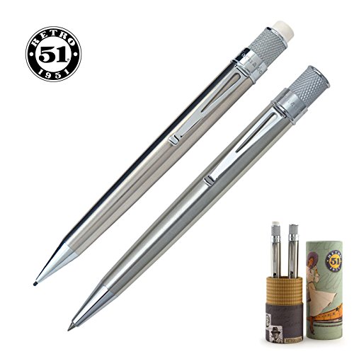 Retro 51 Tornado Rollerball and Mechanical Pencil Set, Stainless (VRS-1315)