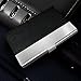 Bolier Business Card Holder, Professional Business Card Case Stainless Steel and PU Leather Business Cards Holder for Men and Women, Black