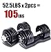 Starring 105-200 Lbs adjustable dumbbells (105 LBS Black with Trays)