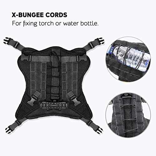 EJG Tactical Dog Harness Vest, with Velcro Area, No Pulling Design, Comfy Mesh Padding, Service Dog, Military Training, Hunting, for Medium & Large Dogs(Black M)