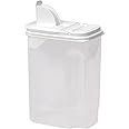 Buddeez Large Food Storage Container - 3.75 Quart Sugar Buddy, All Purpose Clear Kitchen Organization and Storage - Sugar, Flour, Cereal, Rice Dispenser, EZ Pour Spout & Easy Grip Handle (White Lid)