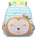 Toddler Backpack, Waterproof Preschool Backpack, 3D Cute Cartoon Neoprene Animal Schoolbag for Kids, Lunch Box Carry Bag for 