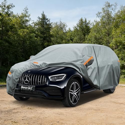 kayme Heavy Duty Waterproof Breathable Car Cover Suitable for Mercedes-Benz GLC 200 220 250 300 350 GLC43 Folding Garage Car Cover - Full Protection from Sun and Dust