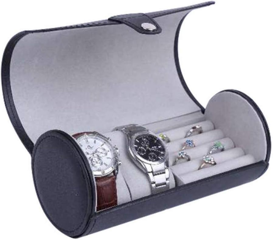 Vlejoy Cylinder Watch Box Ring Box Small Simple Portable Travel Storage Finishing Gift Utility Holder Organizer