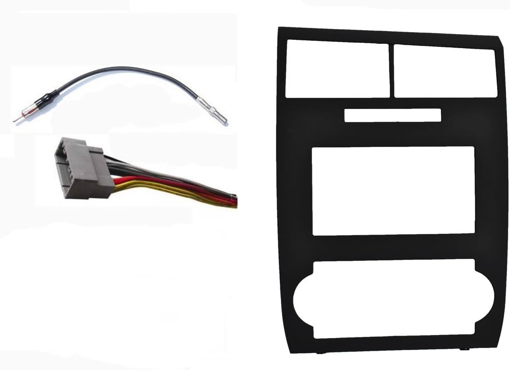 Radio Stereo Dash Install Double Din GPS Navigation Black Bezel Assembly Installation Fitted For Dodge Charger 2006 2007 Dodge Magnum 2005 2006 2007