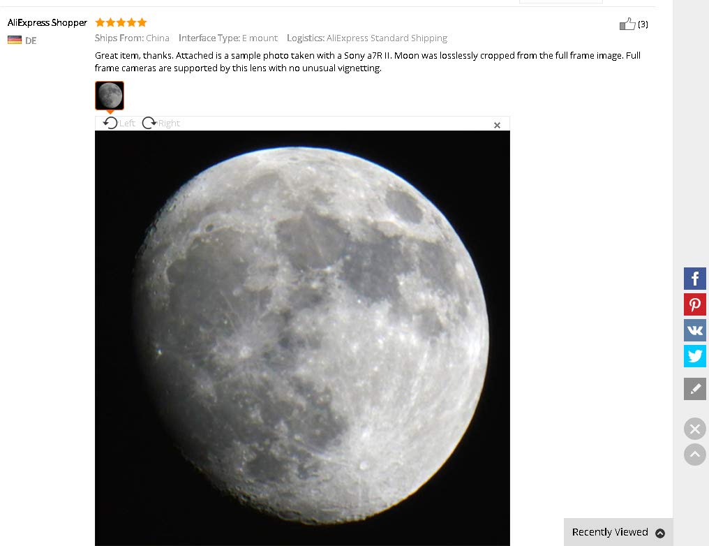 Lightdow - Lente de Espejo de teléfono F8.0 de 900 mm + Anillo ...