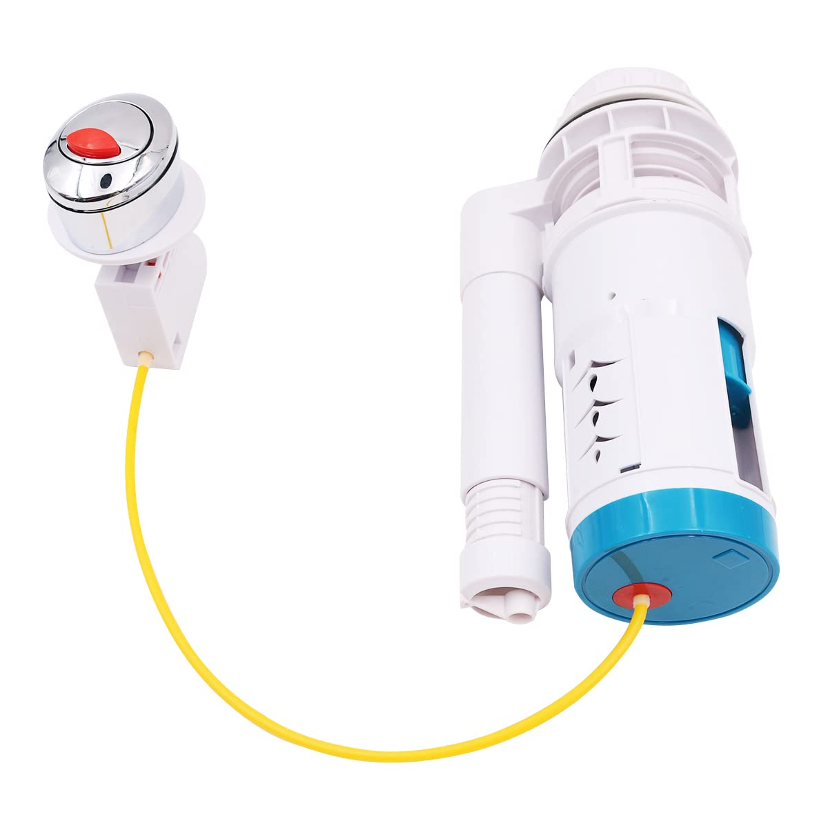 Shiwaki Toilet Drain Valve Double Button Globe Valve, Chrome Silver ABS Material, 1.5" Inlet/Outlet, Toilet Valve, 620 Model