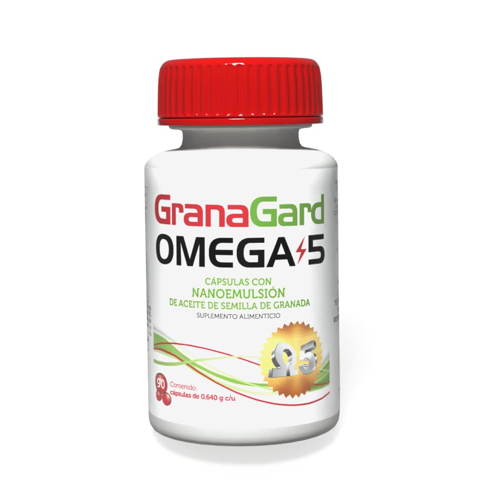 GranaGard omega 5 90 cáps. con Nanotecnología. Cápsulas de aceite de semilla de granada. Antioxidantes natural potenciado por la nanotecnología.