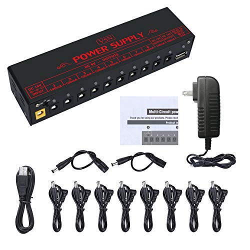 VSN Guitar Pedal Power Supply 10 Isolated DC Output