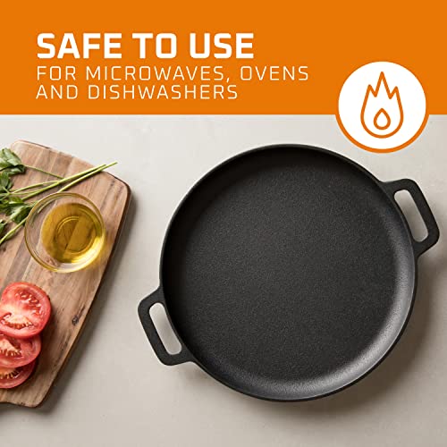 Bruntmor Pre Seasoned Cast Iron 16 inch Skillet Dual large loop Handled