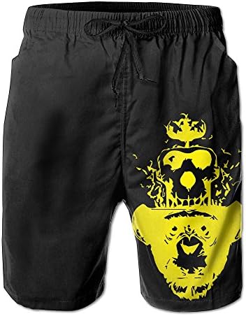 Newest Skull and Ape Men's Swim Trunks Board Shorts Quick Dry with Pockets and Drawstring for Summer Time