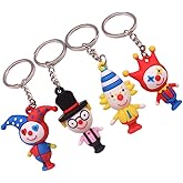 Clown Doll Toy 10Pcs Clown Figure Keychain Funny Keychain Doll Toy Backpack Handbag Decoration for Birthday Party Favor (Mixed Style) Toddler Easter