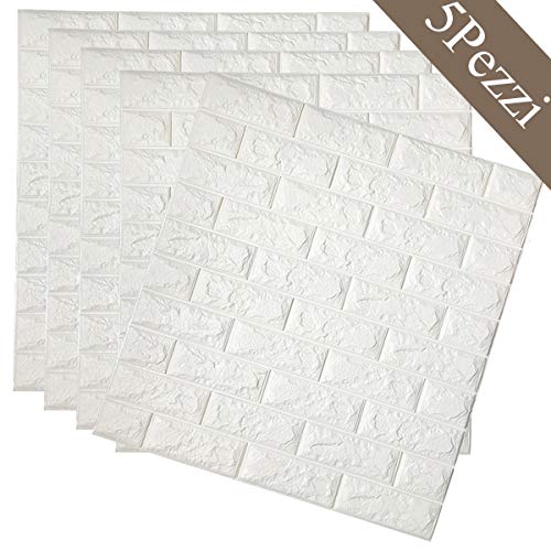 Arthome White Brick 3D Wall Panels Peel and Stick Wallpaper for Living