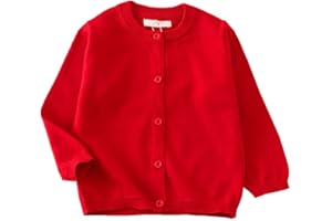 LNICEAR Toddler Boys Girls Crewneck Cardigan Sweaters Long Sleeve Kids Button Cotton School Uniform Knit Tops Outwear
