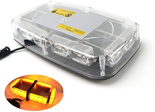 Lumcrissy 36 Watts Amber Emergency Lights for Vehicles,Strobe Lights for Trucks, High Intensity Law Enforcement Emergency Hazard Flash Strobe Warning Light with Magnetic Base, 12V