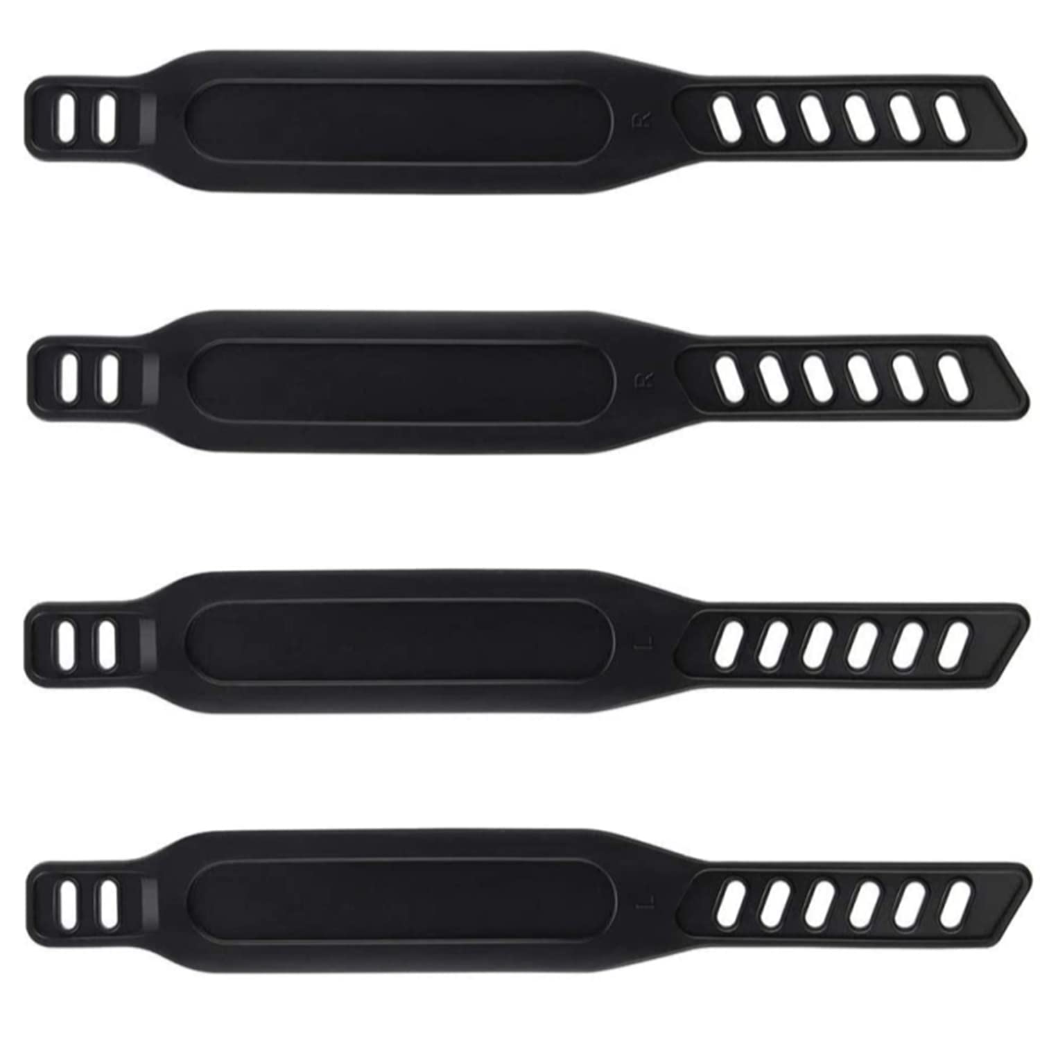GZXYUAN 4 Pcs Universal Bike Pedals Straps, Rubber, Widened, Exercise Bike Straps, Toe Clips, Mountain Bike, Home or Gym (L+R)
