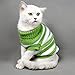 Striped Cat Sweaters Kitty Sweater for Cats Knitwear,Small Dogs Kitten Clothes Male and Female,High Stretch,Soft,Warm (XS, Green)